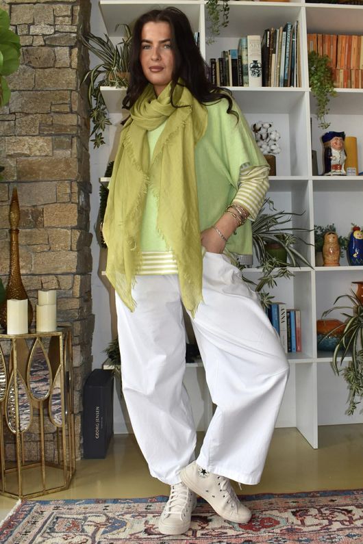  Perfect Breton V Long Sleeve Top Soft Lime /15